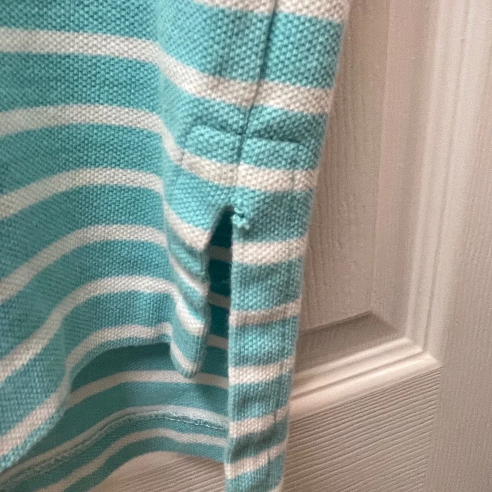 Polo Ralph Lauren Men's Size Large  Turquoise Striped Polo‎ Shirt Yellow Pony